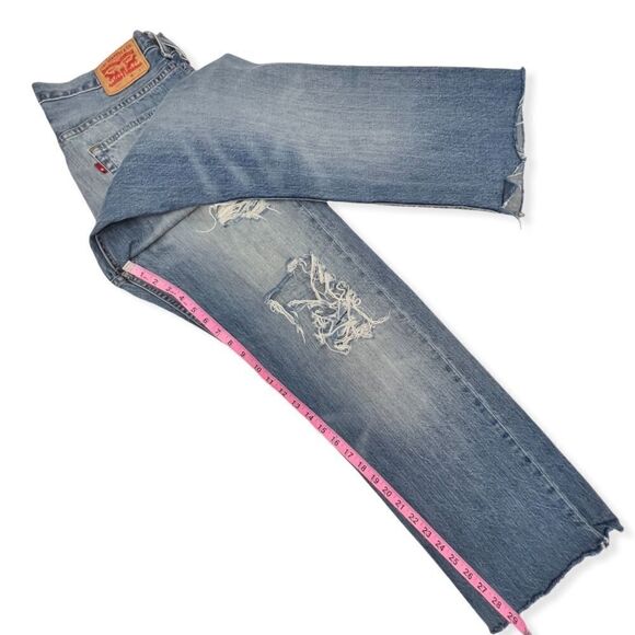 Levi's Distressed 569 Loose Straight Fit Jeans - Picture 7 of 13